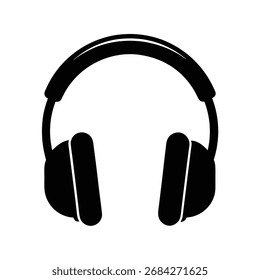 Gaming Headphones Silhouette Vector Art Illustration