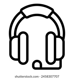 Gaming headset icon outline vector. Videogaming equipment. Game player headphones