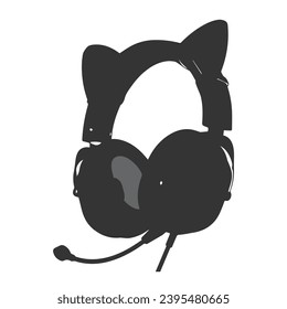 Gaming headset and technology for listening to music earphones icon, headphone design vector illustration.