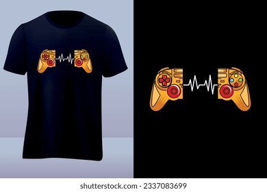 Gaming heart console tshirt design