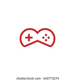 Gaming and heart logo concept icon
