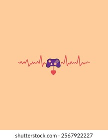 Gaming Heartbeat Love for Video Games Graphics T-shirt