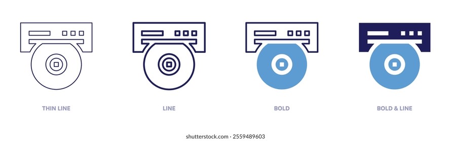 Gaming icon in 4 different styles. Thin Line, Line, Bold, and Bold Line. Duotone style. Editable stroke.