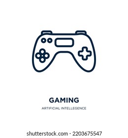 gaming icon from artificial intellegence and future technology collection. Thin linear gaming, game, activity outline icon isolated on white background. Line vector gaming sign, symbol for web and 
