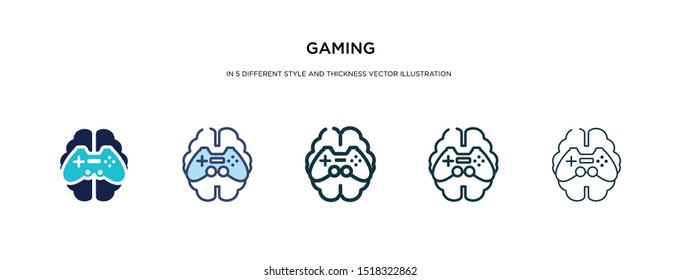 gaming icon in different style and thickness vector illustration. two colored and black gaming vector icons in filled, outline, line, stroke style can be used for web, mobile, ui