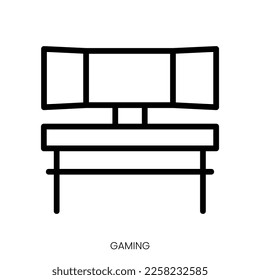 gaming icon. Line Art Style Design Isolated On White Background