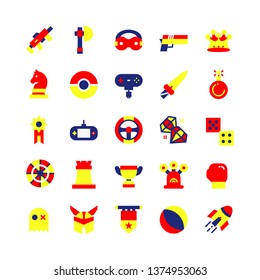 Gaming icon set with flat style vector illustration
