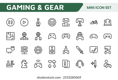 Gaming Icon Set. Vibrant and dynamic icons for game design, streaming, and e-sports branding, perfect for creating immersive interfaces and enhancing your gaming projects.