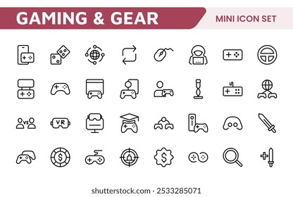 Gaming Icon Set. Vibrant and dynamic icons for game design, streaming, and e-sports branding, perfect for creating immersive interfaces and enhancing your gaming projects.