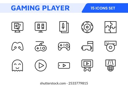 Gaming Icon Set. Vibrant and dynamic icons for game design, streaming, and e-sports branding, perfect for creating immersive interfaces and enhancing your gaming projects.