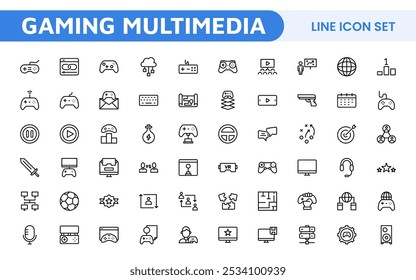 Gaming Icon Set. Vibrant and dynamic icons for game design, streaming, and e-sports branding, perfect for creating immersive interfaces and enhancing your gaming projects.