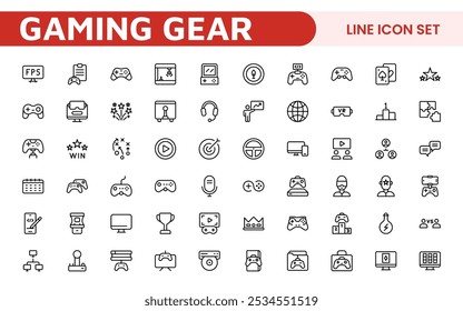 Gaming Icon Set. Vibrant and dynamic icons for game design, streaming, and e-sports branding, perfect for creating immersive interfaces and enhancing your gaming projects.