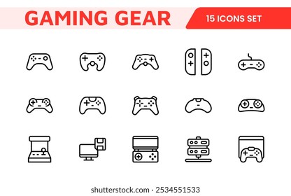 Gaming Icon Set. Vibrant and dynamic icons for game design, streaming, and e-sports branding, perfect for creating immersive interfaces and enhancing your gaming projects.