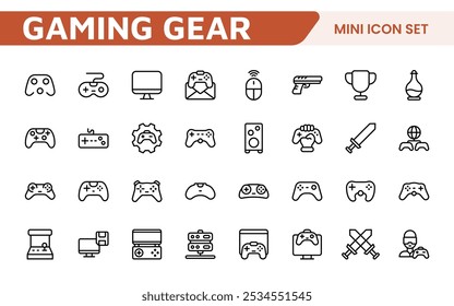 Gaming Icon Set. Vibrant and dynamic icons for game design, streaming, and e-sports branding, perfect for creating immersive interfaces and enhancing your gaming projects.