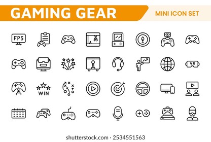 Gaming Icon Set. Vibrant and dynamic icons for game design, streaming, and e-sports branding, perfect for creating immersive interfaces and enhancing your gaming projects.