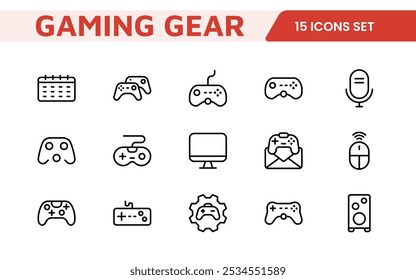 Gaming Icon Set. Vibrant and dynamic icons for game design, streaming, and e-sports branding, perfect for creating immersive interfaces and enhancing your gaming projects.