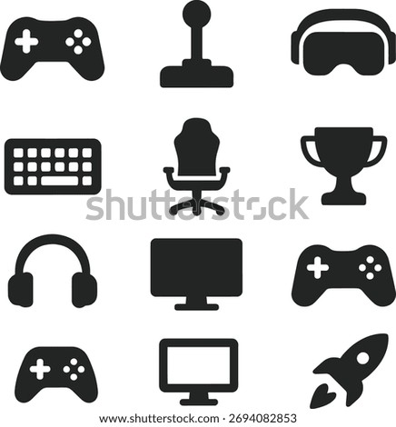 Gaming Icon Set Video Game Controller Vector Pack
