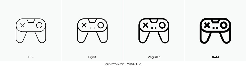 gaming icon. Thin, Light Regular And Bold style design isolated on white background