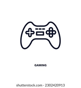 gaming icon. Thin line gaming icon from ai and future technology collection. Outline vector isolated on white background. Editable gaming symbol can be used web and mobile