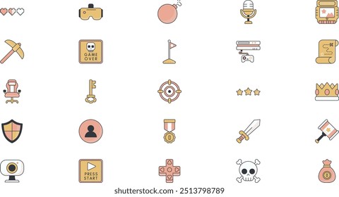 Gaming icons High-Quality Vector Icons Collection with Editable Stroke. Ideal for Professional and Creative Projects.