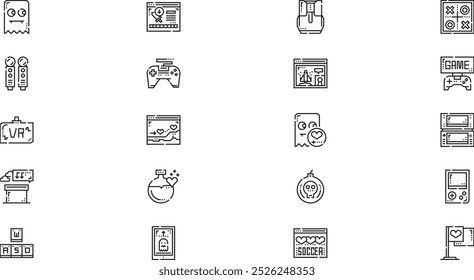 Gaming-Symbole Hochwertige Vektorsymbol-Kollektion mit bearbeitbarem Strich. Ideal für professionelle und kreative Projekte.