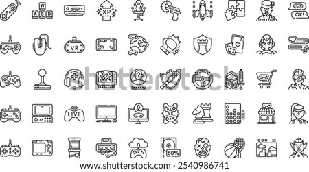 Gaming icons High-Quality Vector Icons Collection with Editable Stroke. Ideal for Professional and Creative Projects.