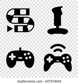 Gaming icons set. set of 4 gaming filled icons such as joystick