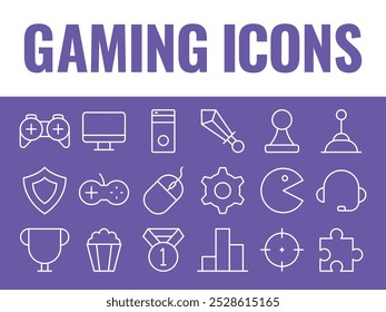 Gaming icons set vector. gaming icons vector. games illustration. gaming icon vector. game icon