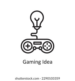 Gaming Idea Vector Outline icon Design illustration. Gaming Symbol on White background EPS 10 File