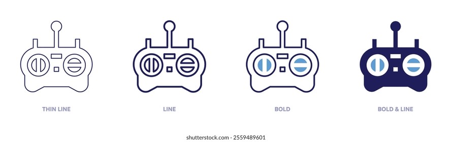 Gaming industry icon in 4 different styles. Thin Line, Line, Bold, and Bold Line. Duotone style. Editable stroke.