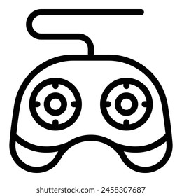 Gaming input device icon outline vector. Joystick controller. Videogame technology control