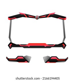 Gaming interface fantasy streaming overlay video border frame and lower third tittle labels for live streaming platforms. 