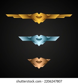 Tarjeta de logro de nivel de interfaz de juegos con oro, plata y bronce para el diseño de ui de juegos