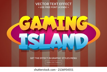 Gaming Island 3D Editable Text Effect Template