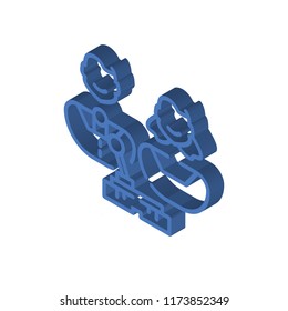 Gaming isometric left top view 3D icon
