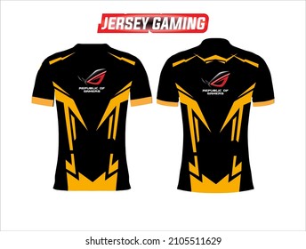 gaming jersey pattern front and back view with t-shirt mockup