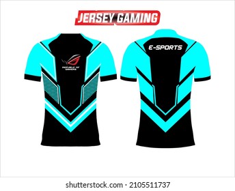 gaming jersey pattern front and back view with t-shirt mockup