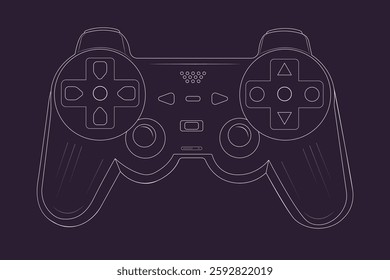 Gaming joy stick game controller line art illustration