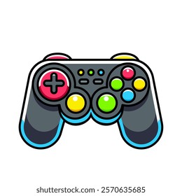 gaming joystick for computer games. flat vector illustration isolated on white background