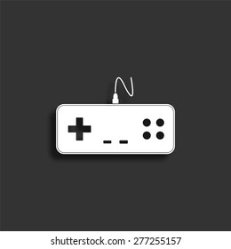 Gaming joystick icon with shadow - vector illustration