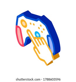 Gaming Joystick Symbol Vektorgrafik. Isometrisches Gaming Joystick-Zeichen. farbige einzelne Symbolillustration
