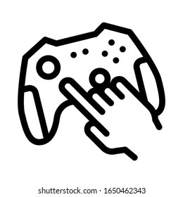Vector de iconos de joystick de juegos. Signo de Joystick de esquema. Ilustración de símbolo de contorno aislado