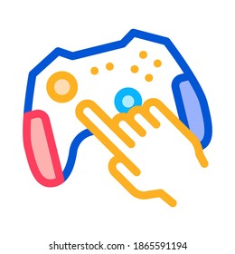 Gaming Joystick Icon Vector. Outline Gaming Joystick Sign. Isolated Contour Symbol Illustration