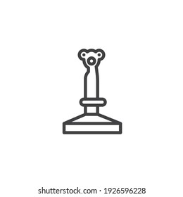Icono de línea joystick de juegos. signo de estilo lineal para concepto móvil y diseño web. Icono de vector de contorno de controlador de arcada. Símbolo, ilustración del logotipo. Gráficos vectoriales