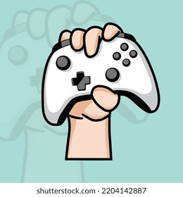 Gaming joystick logo vector illustration