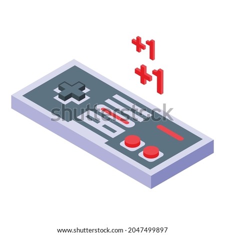 Gaming joystick subscription icon. Isometric of gaming joystick subscription vector icon for web design isolated on white background