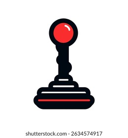 Gaming joystick symbolizes control in simple vector illustration