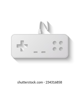 gaming joystick vector icon - paper illustration