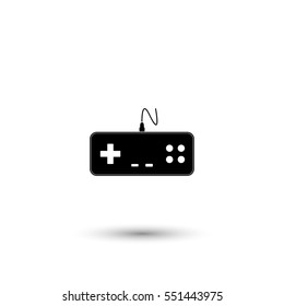 Gaming joystick vector icon with round  shadow