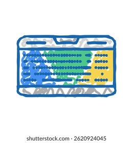 gaming keyboard doodle icon sketch vector. gaming keyboard sign. isolated symbol illustration